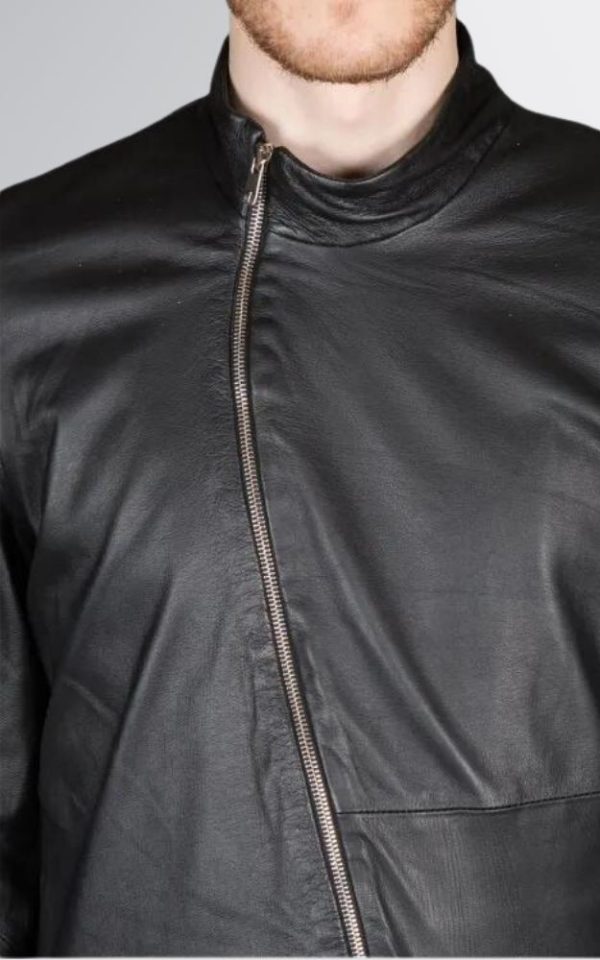 Black Leather Jumpsuit zipper suit