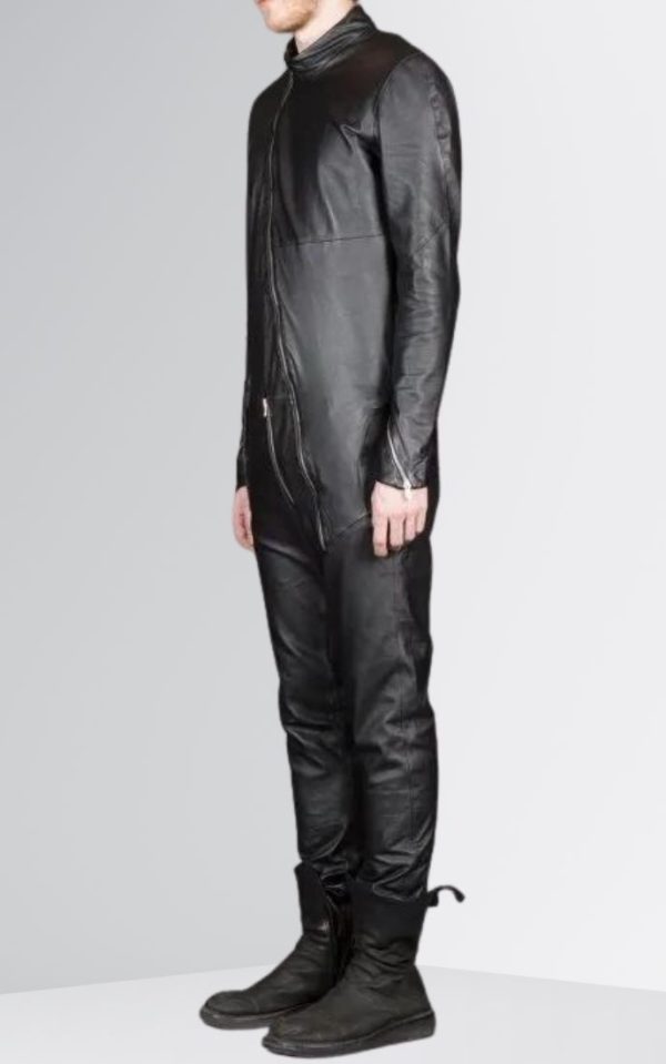 Black Leather Jumpsuit for sale