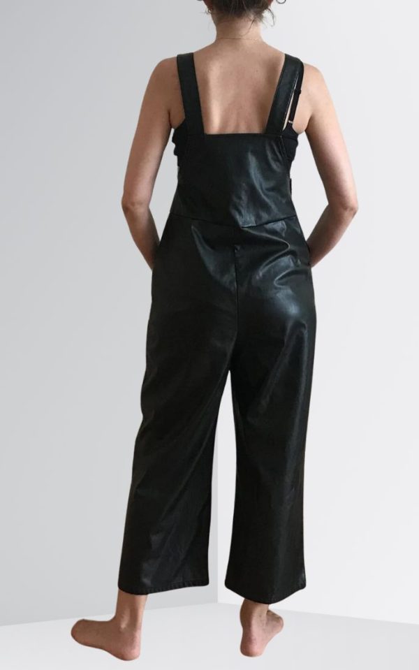 Black Leather Overalls Womens For Sale