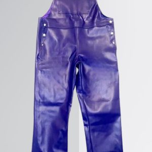 Blue Leather Overalls For Women