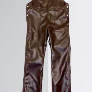 Dark Brown Leather Overalls Women