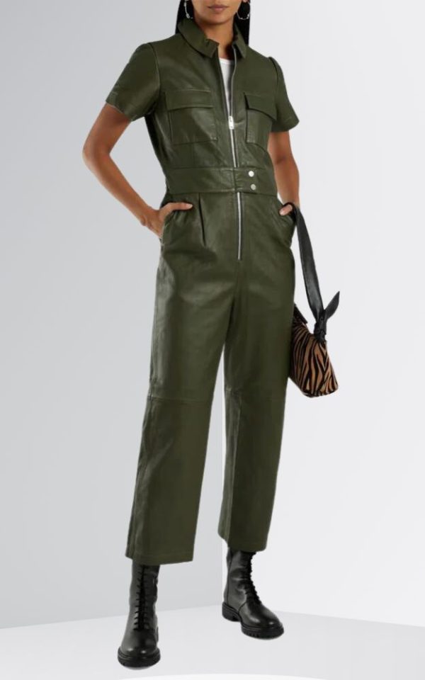 Green Leather Jumpsuit