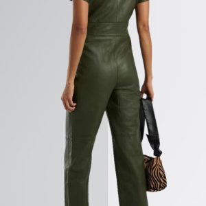Green Leather Jumpsuit sale