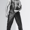 Men Utility Leather Overalls