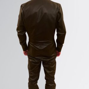 Police Men Leather Overall