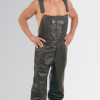 Premium Leather Bib Overalls With Snap Pockets