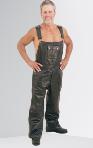 Premium Leather Bib Overalls With Snap Pockets